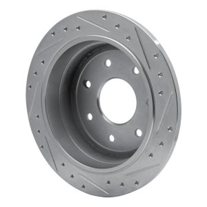 Ford F-250 Brake Rotor (1) - Rear Left - R1 Concepts - Drilled & Slotted - Silver - `97-`04